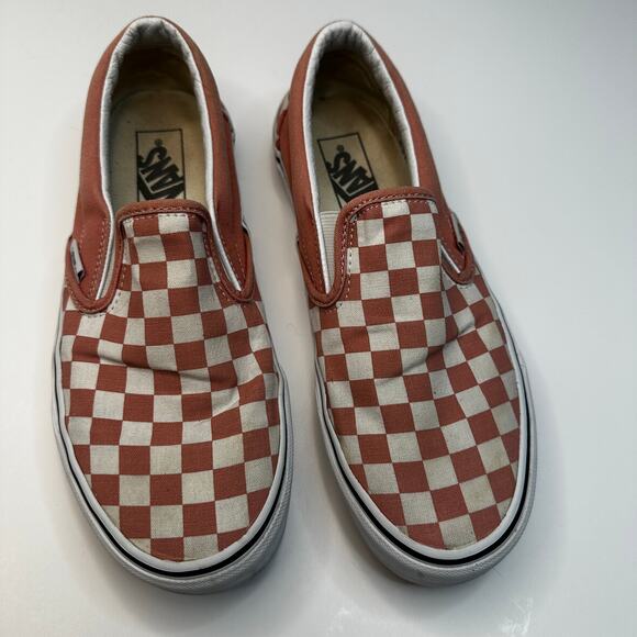 VANS Pink Checks Classic Slip On shoes - Picture 1 of 7